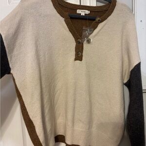 MINE Sweater in Cream, Brown, and Black